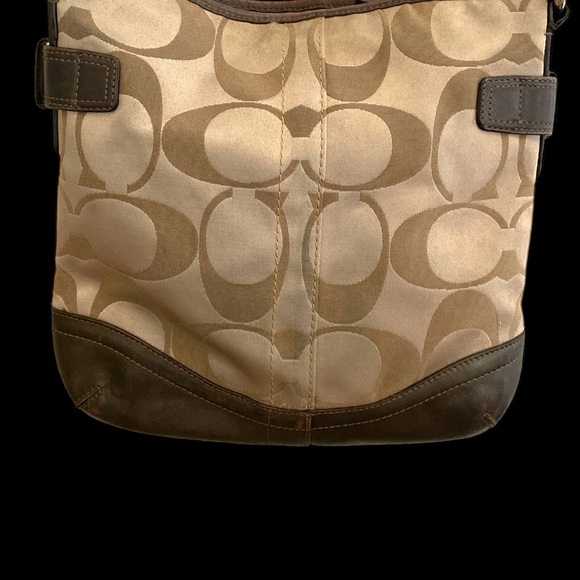 Coach Brown Signature Crossbody Bag with Chain Detail - Picture 4 of 10